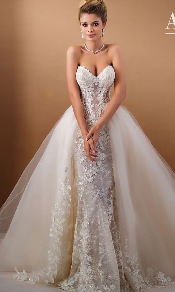 Adorable wedding dress Pronovias White Regular Long Strapless New (Un-Altered) Natural Size 38
