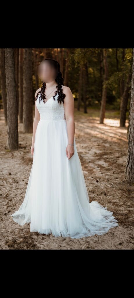 Beautiful wedding dress Bohemian Jarice White Regular Long V-neck New (Un-Altered) Natural Size 40