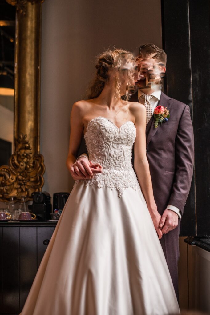 Precious wedding dress Kenneth Winston Ivory Regular Long Strapless New (Un-Altered) Satin Size 34